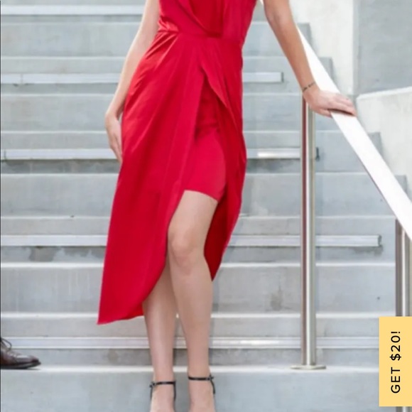 Lulu’s Red satin Dress. Brand new w/tags and never worn. - Picture 8 of 8